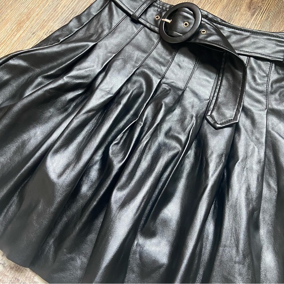 Lost + Wander Black Faux Leather Mini Skirt - Picture 2 of 8